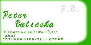 peter bulicska business card